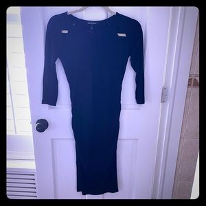 Midi black maternity dress